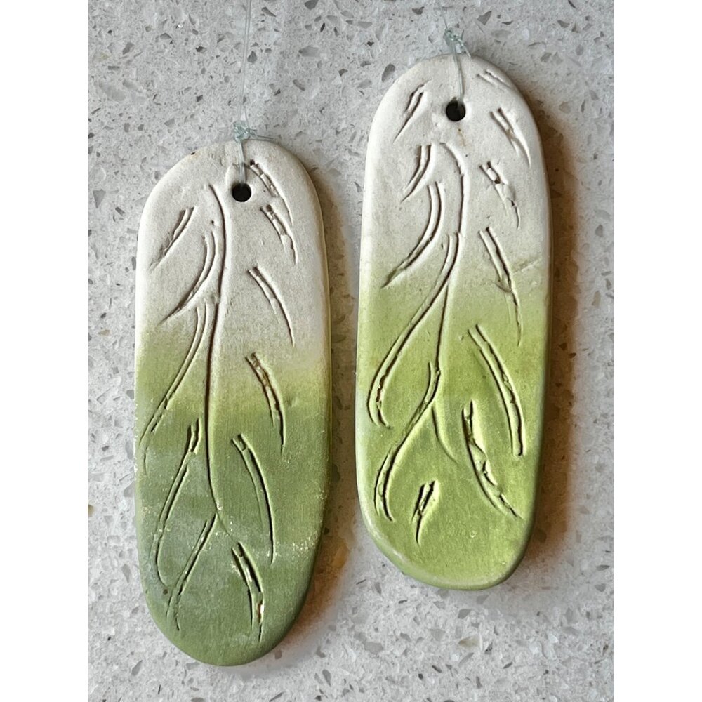 Handcrafted Loon Bird Sculpture Wind Chime With Ceramic Leaves & Natural Driftwo - Picture 12 of 16